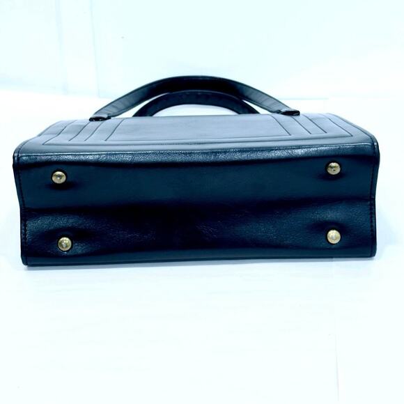 Vintage Julius Resnick Black Frame Bag Gold Hardware Mid-Century Purse - Picture 5 of 8